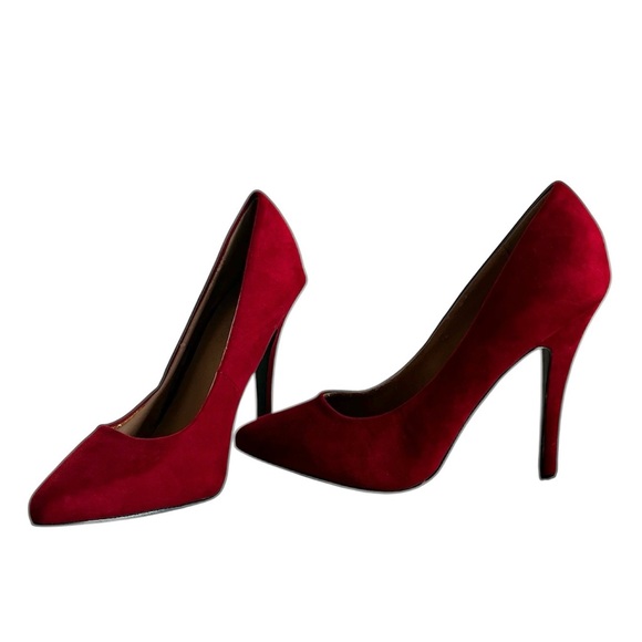 Forever 21 Shoes - Forever 21 Red Faux Suede Women’s High Heels- Size 7